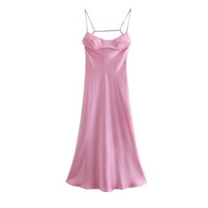 Zara Pink Satin Dress